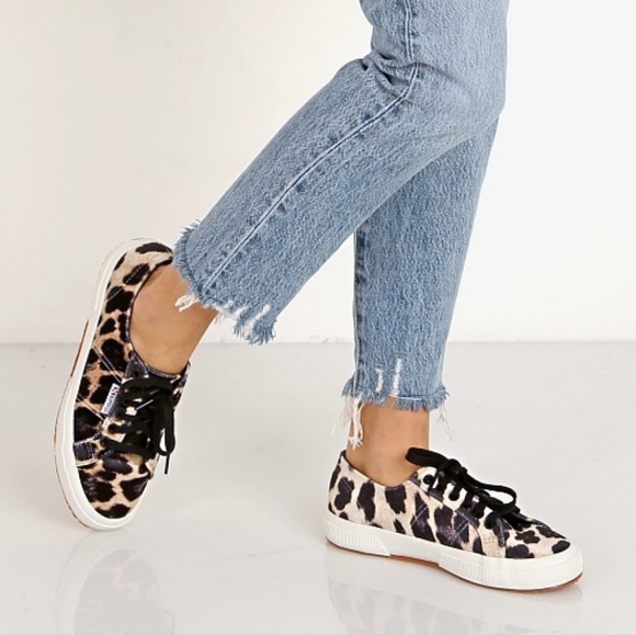 SUPERGA 2750 FANVELVETW Leopard Sneakers Unisex Men's 7 Women's 8.5 - Picture 2 of 11